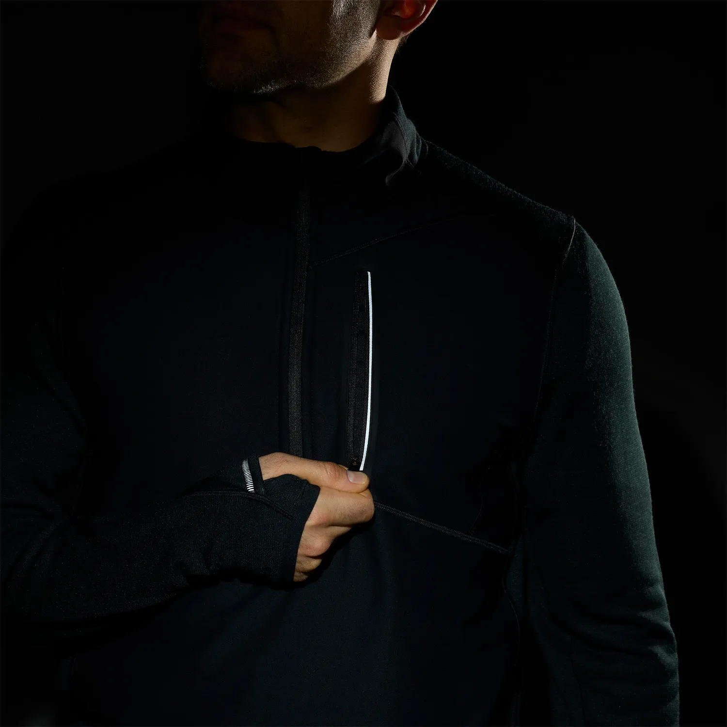 Smartwool Active Fleece Wind 1/2 Zip fleecegenser vindtett Black