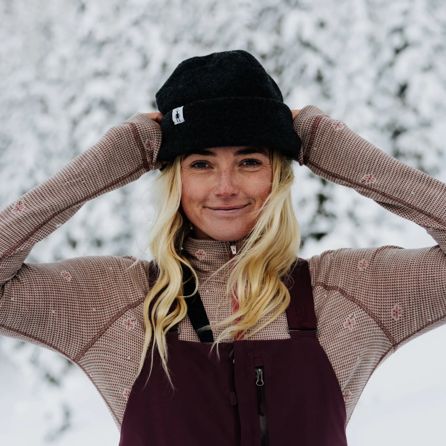 Smartwool Second Cut Fleece Beanie lue Charcoal resirkulert