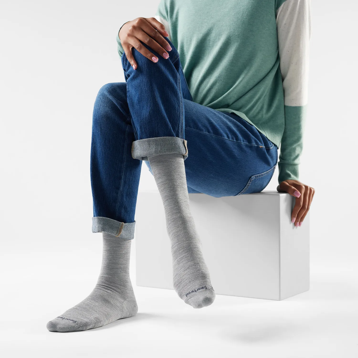 Smartwool Everyday Anchor Line crew sokker Lys grå ull