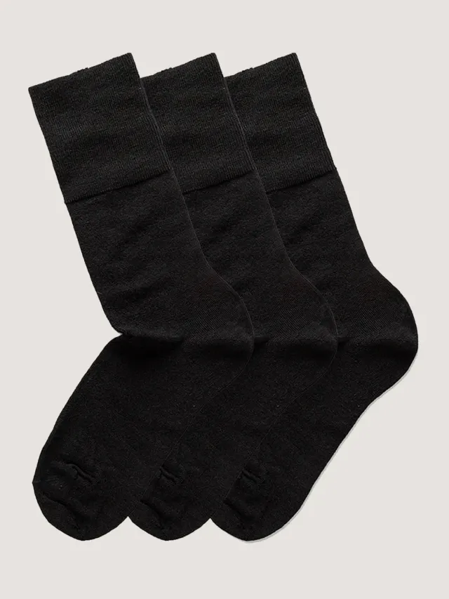 Note By Syversen Fine Wool Comfort Top sokker svart 3-pk ull