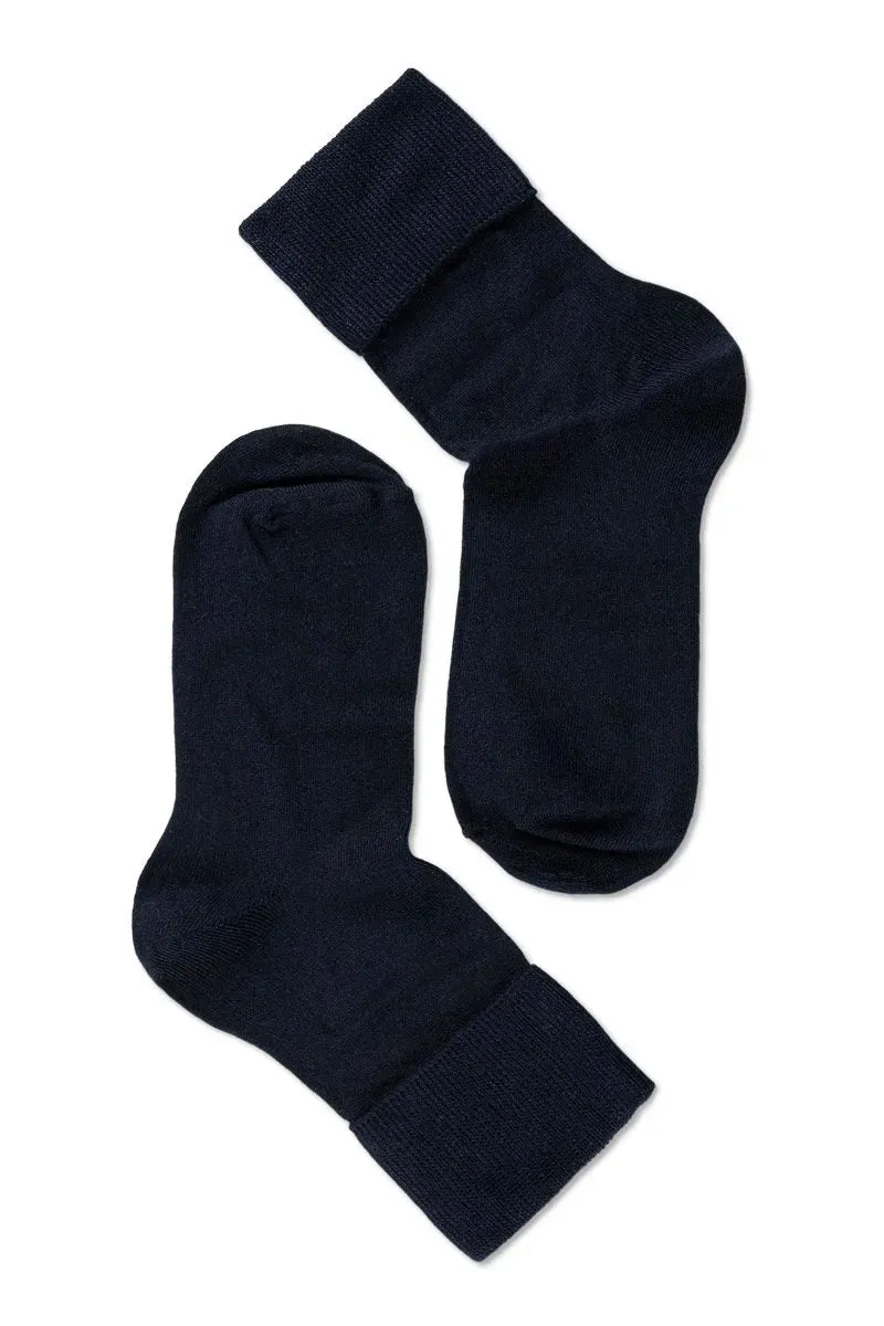 Note by Syversen Micromodal Cuff sokk mørkeblå tynn