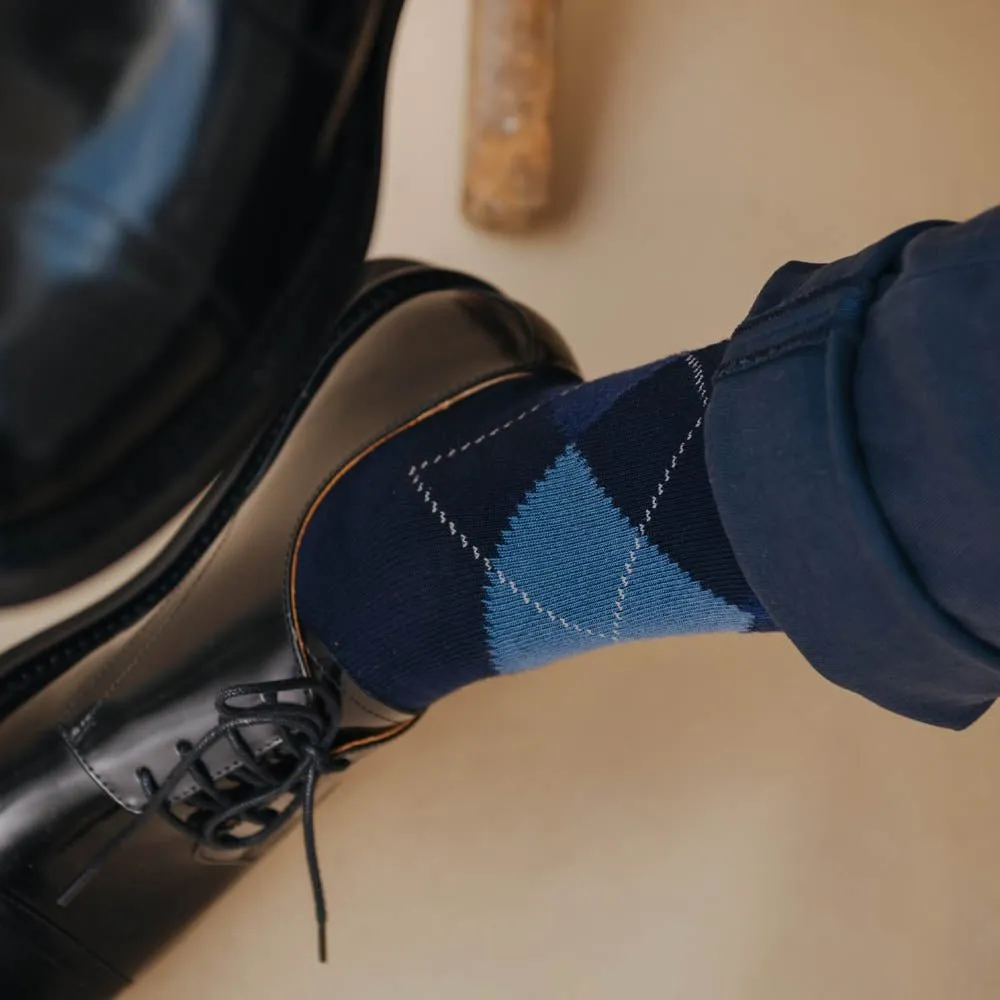 London Sock Company Balmoral Argyle sokker 3-pak blått rødt grønt