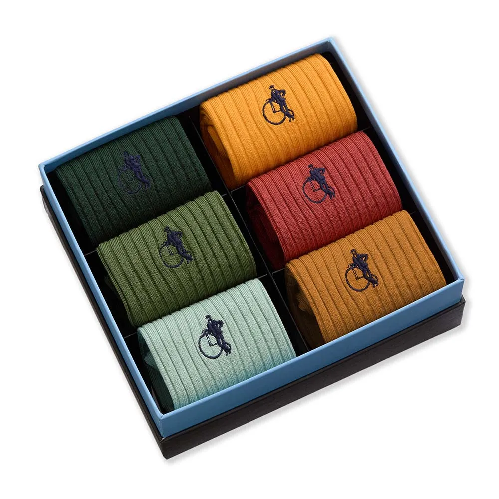 London Sock Company Simply Seasonal sokker 6-pack jordfarger