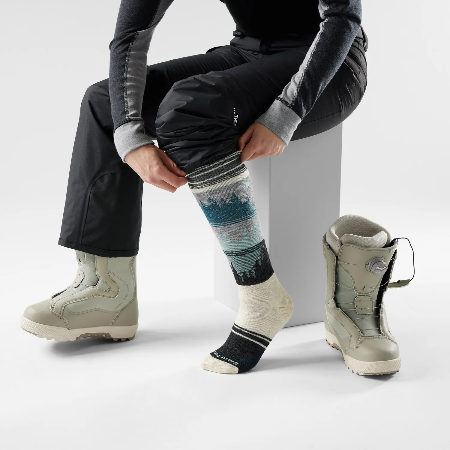 Smartwool Snowboard Twilight Vista Over The Calf sokker Moonbeam ull