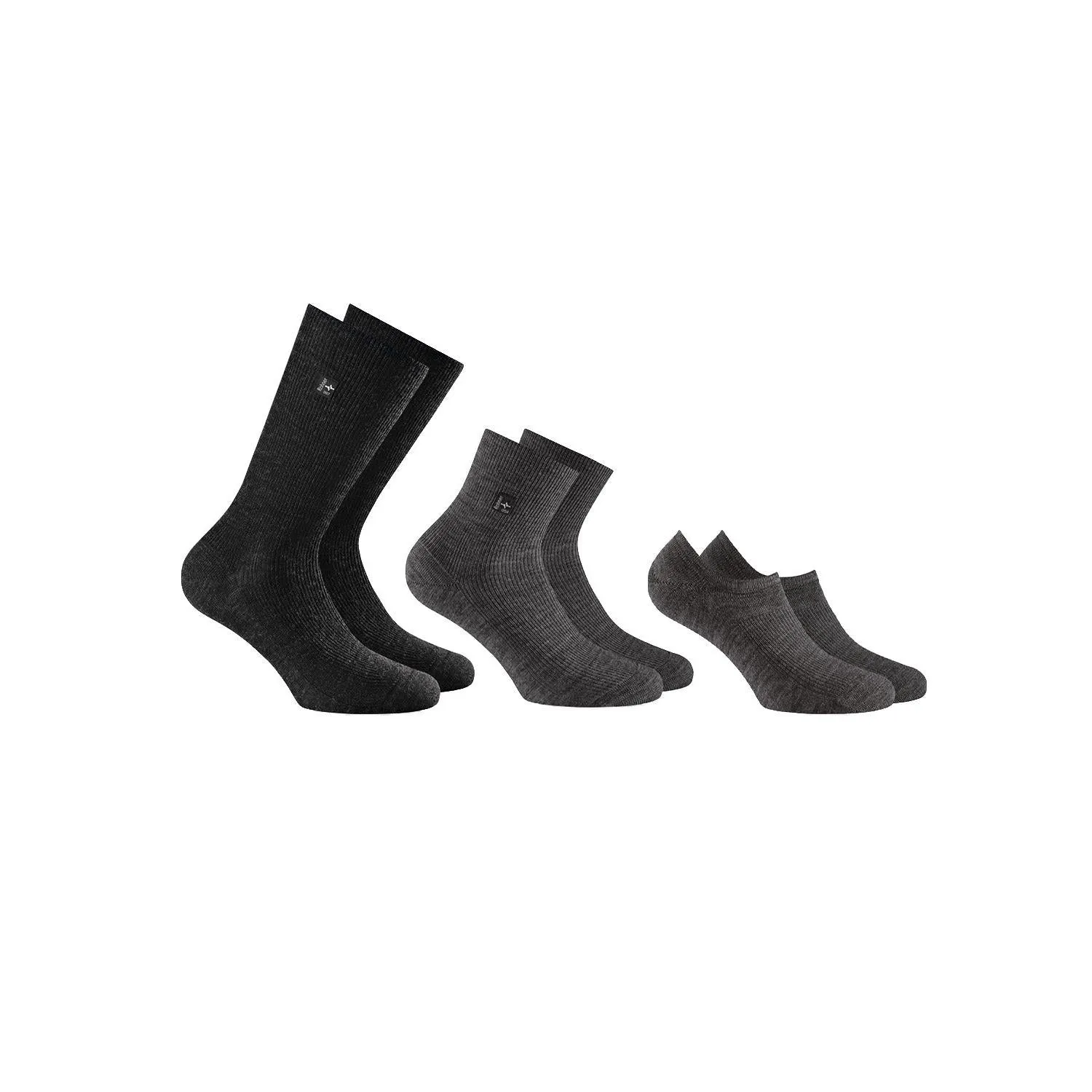 Rohner SupeR WO Set 4-pack sokker ull svart/grå/marine