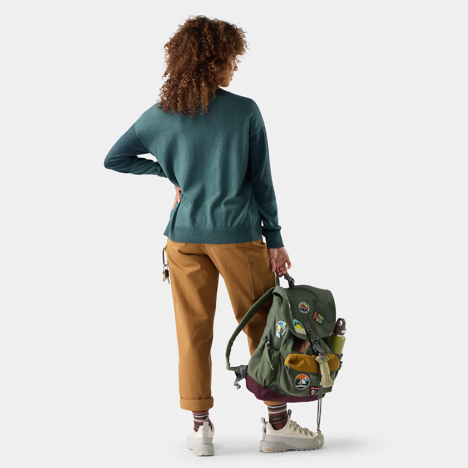 Smartwool Edgewood Crew ullgenser mørk teal M lett strikk