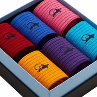 London Sock Company Simply Colourful herresokker 6-pakk bomull