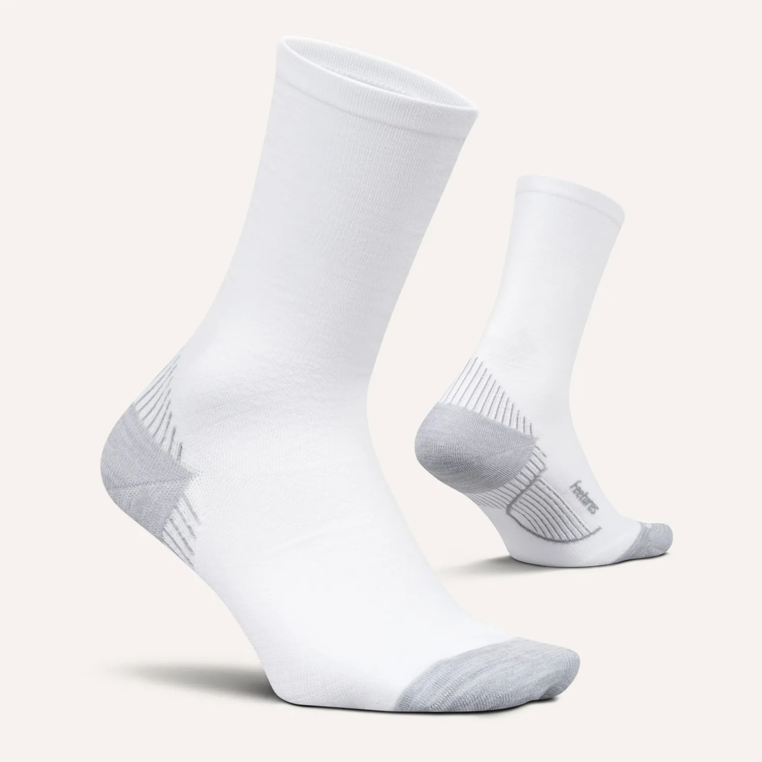 Feetures Plantar Fasciitis Relief Light Cushion Mini Crew sokker hvit