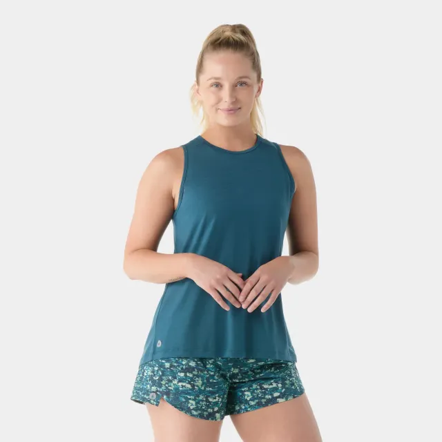 Smartwool Active Ultralite High Neck Tank topp Twilight Blue ull