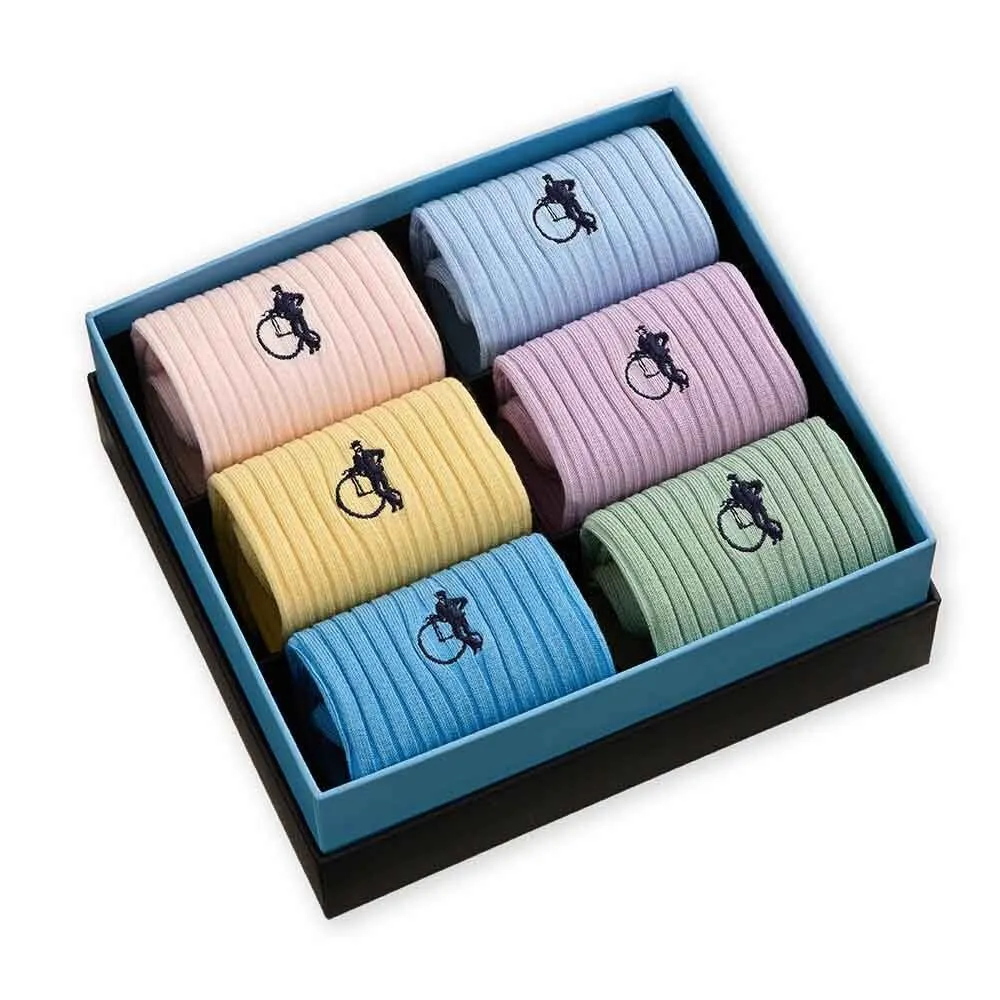 London Sock Company Simply Pastels sokker 6 par pastell