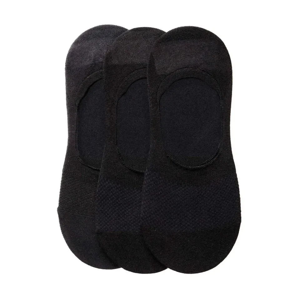 London Sock Company Simply Invisible sokker svart 3-pak bomull