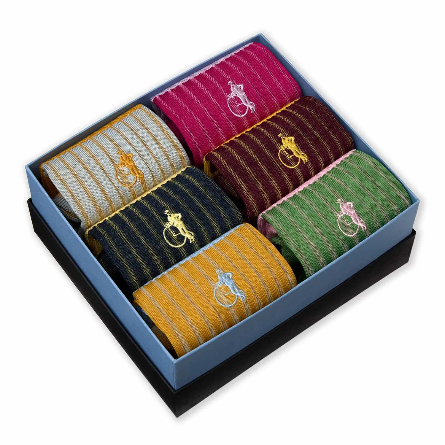 London Sock Company Studio Collection sokker 6-par stripet