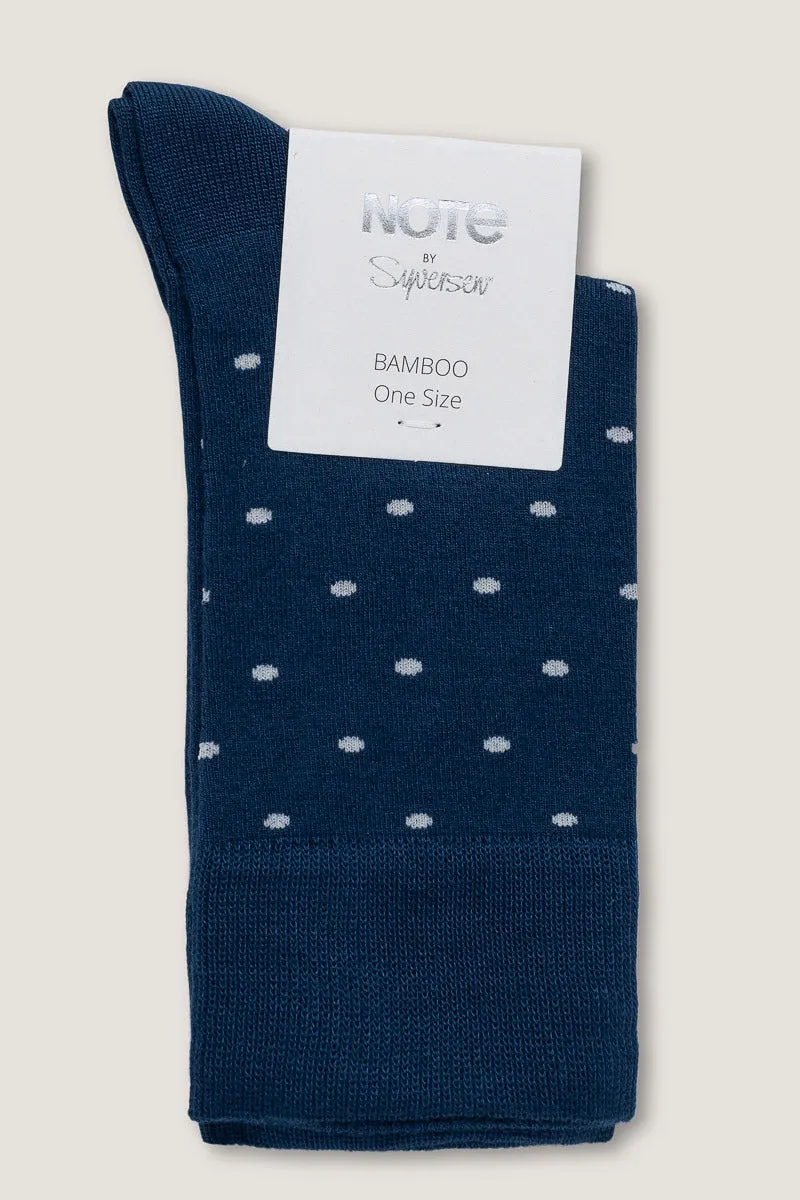 Note By Syversen Bamboo Dots sokk indigo prikkete bambus