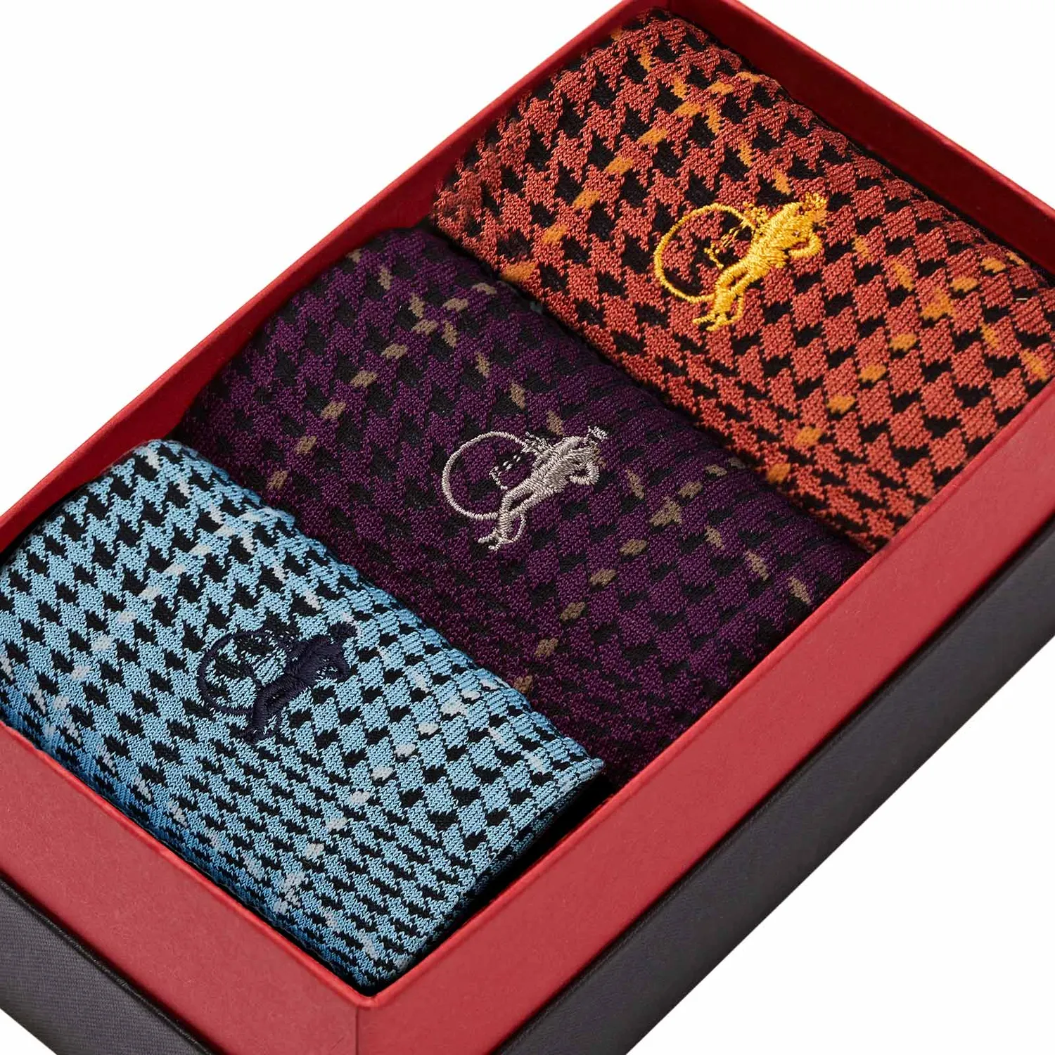 London Sock Company Ottaway sokker 3 par rutete bomull