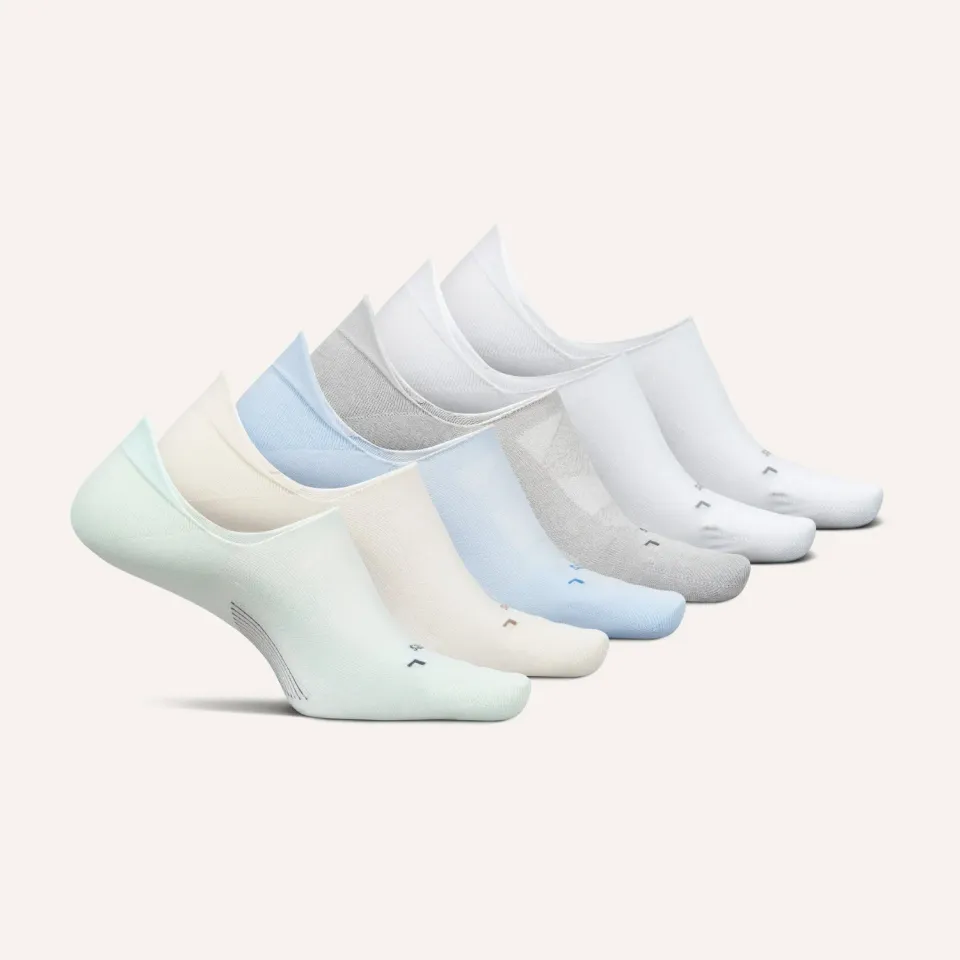 Feetures Elite Ultra Light Invisible sokker 6-pakk hvit miks tynn