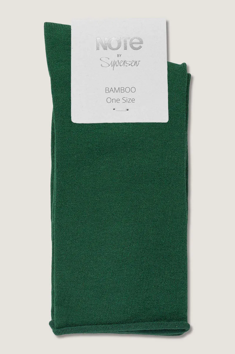 Note By Syversen Bamboo Woman Roll Top sokker skoggrønn