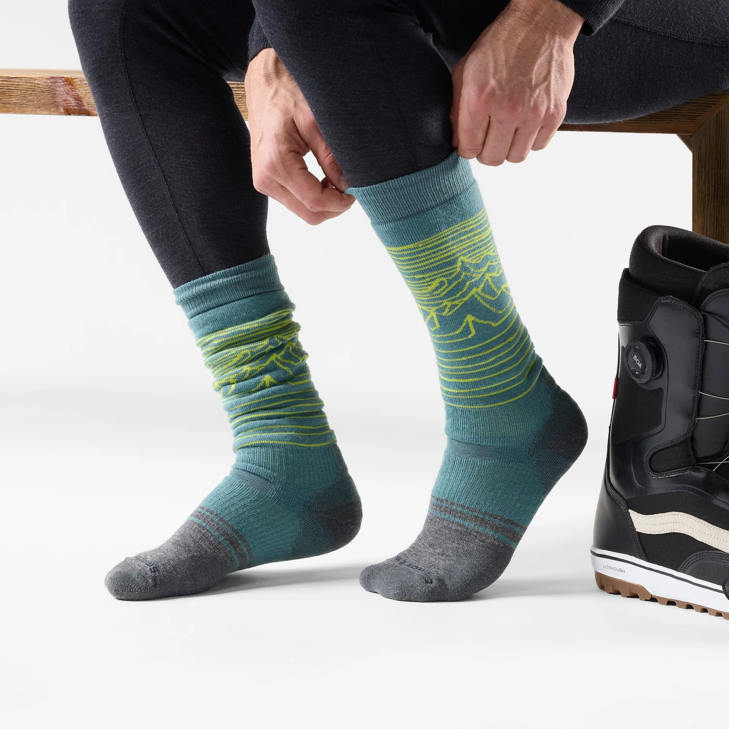 Smartwool Snowboard Iguchi OTC sokker Dusty Teal ull