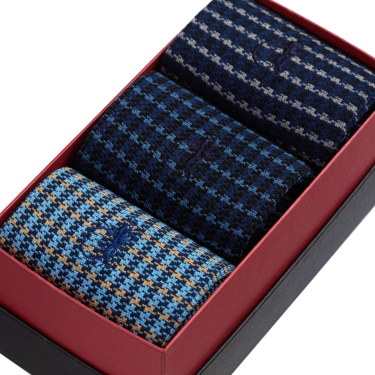 London Sock Company Shaken Blues sokker 3 par blå mønster
