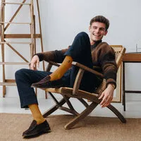 London Sock Company Simply Sartorial Mustard sokker 1 par sennepsgul bomull