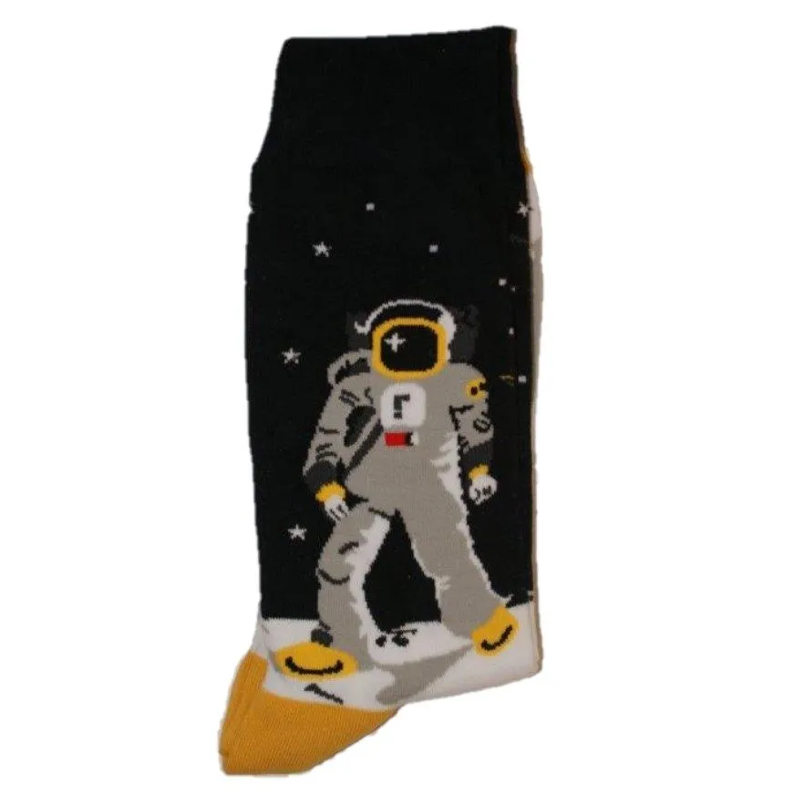 Kule-Sokker Astronaut Sort Hvit Gul sokker 1 par