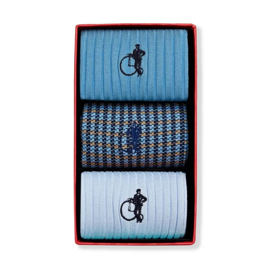 London Sock Company Denim sokker 3-pk blå