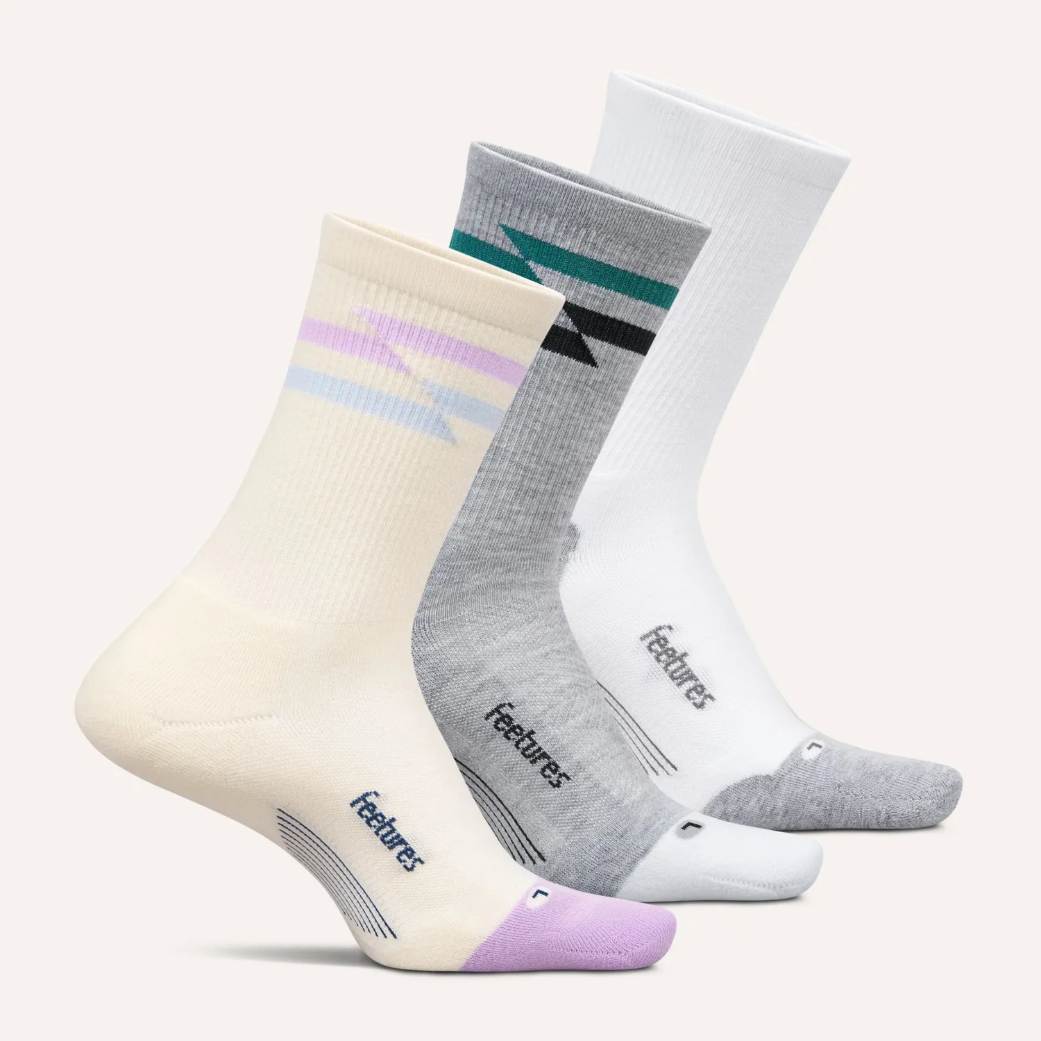 Feetures Elite Max Cushion Mini Crew sokker 3-pack hvit miks