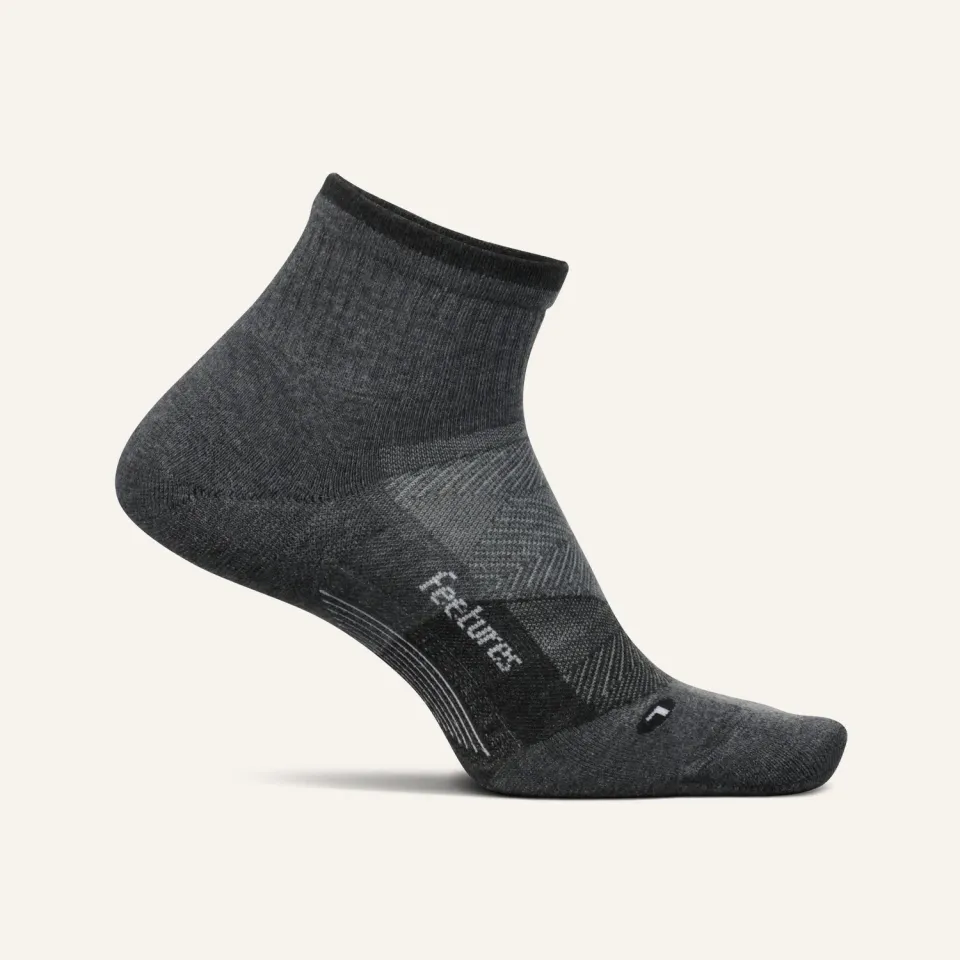 Feetures Trail Max Cushion Quarter sokker Tectonic Blue tykk demping