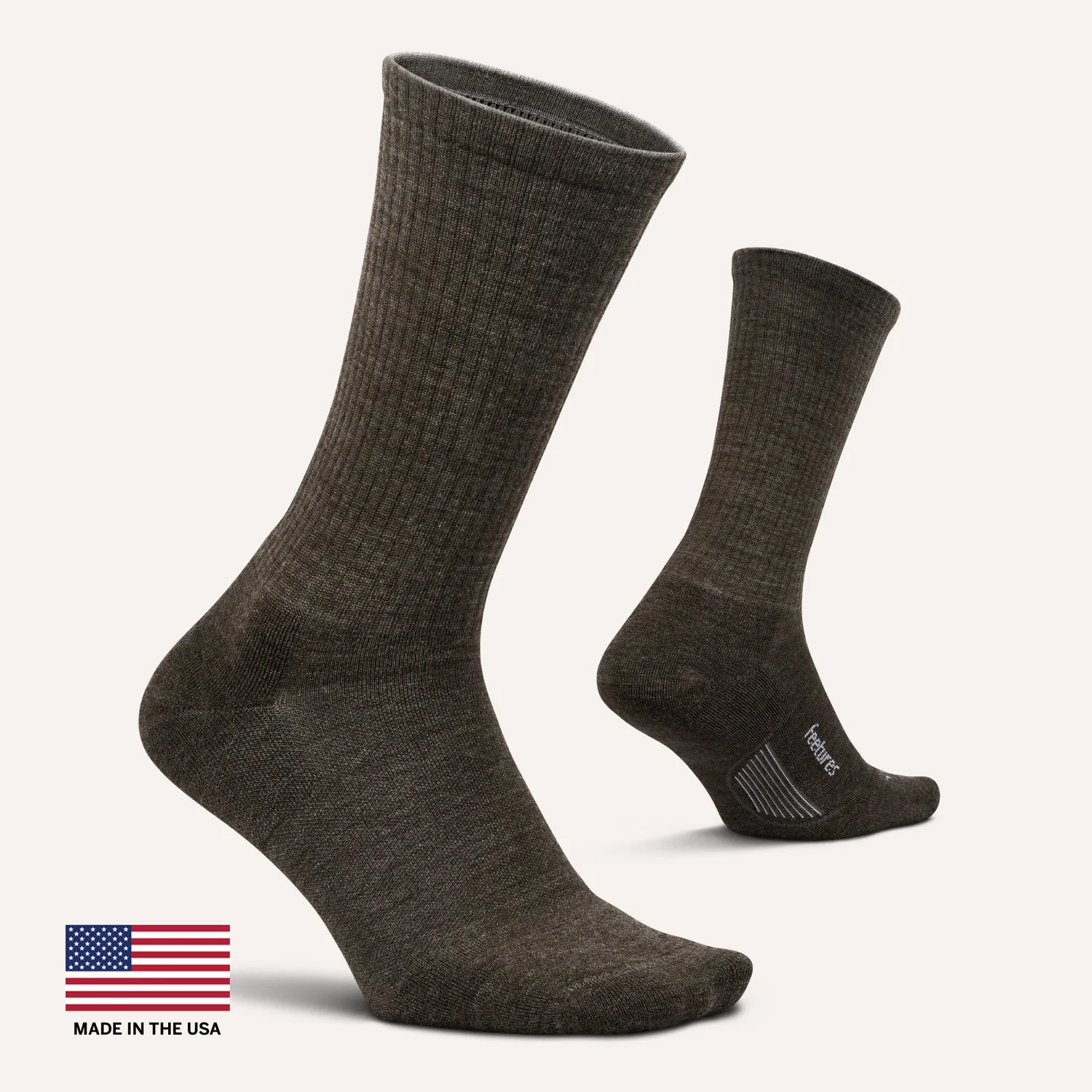 Feetures Merino 10 Max Cushion Crew sokker Navy ull