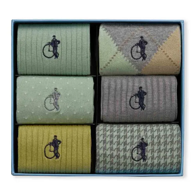 London Sock Company Dash of Class sokker 6-pack sage bomull