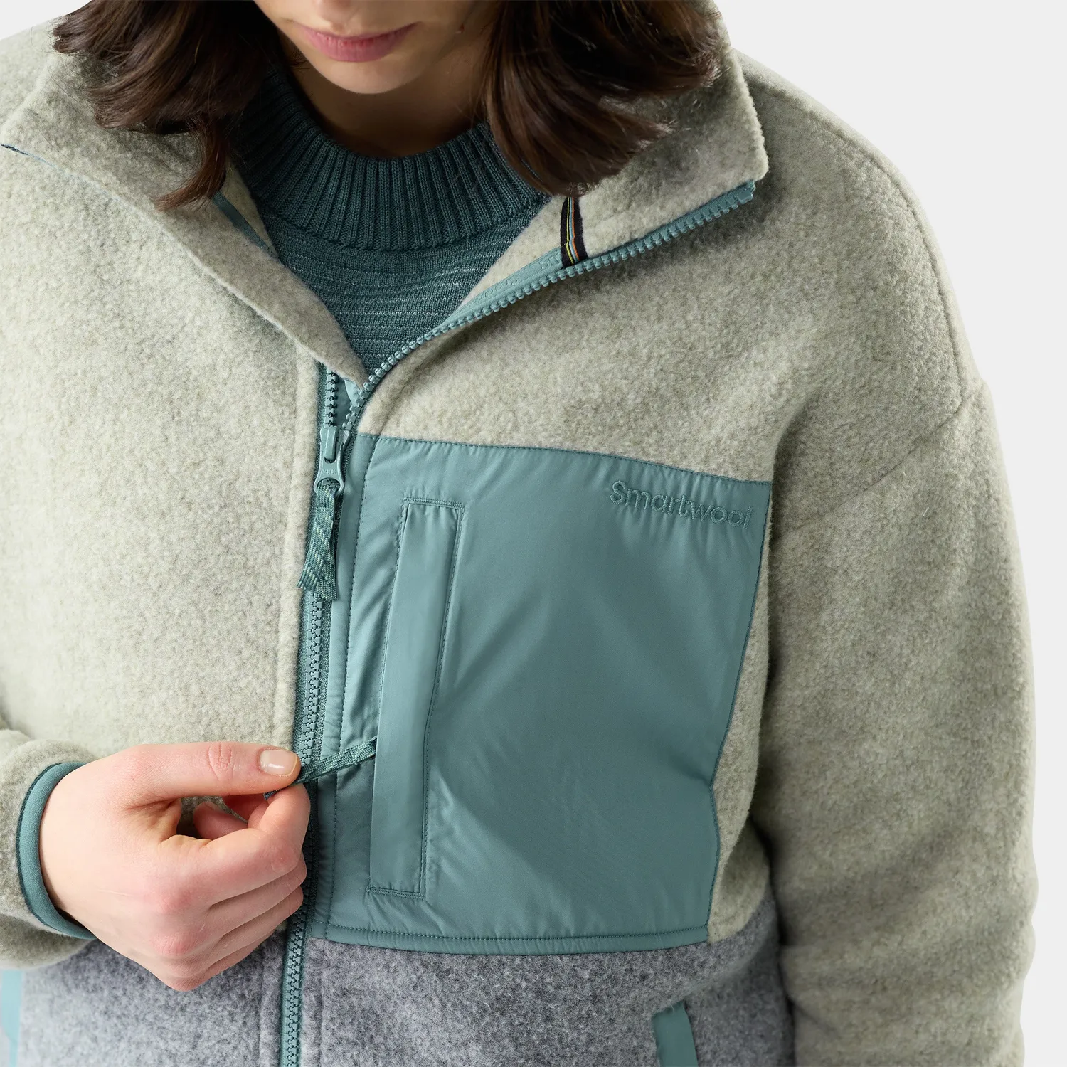 Smartwool Second Cut fleecejakke dame grønn S