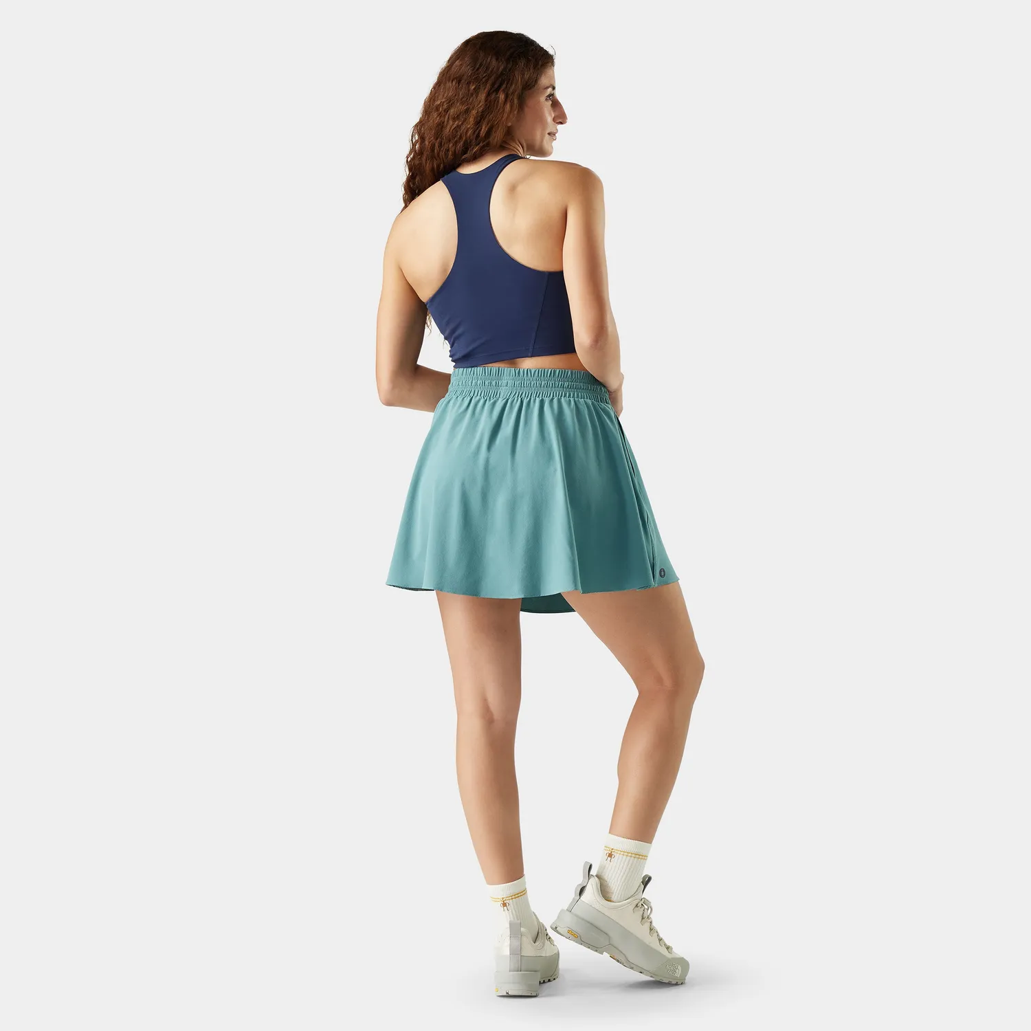 Smartwool Active Lined treningsskjørt Dusty Teal inner shorts