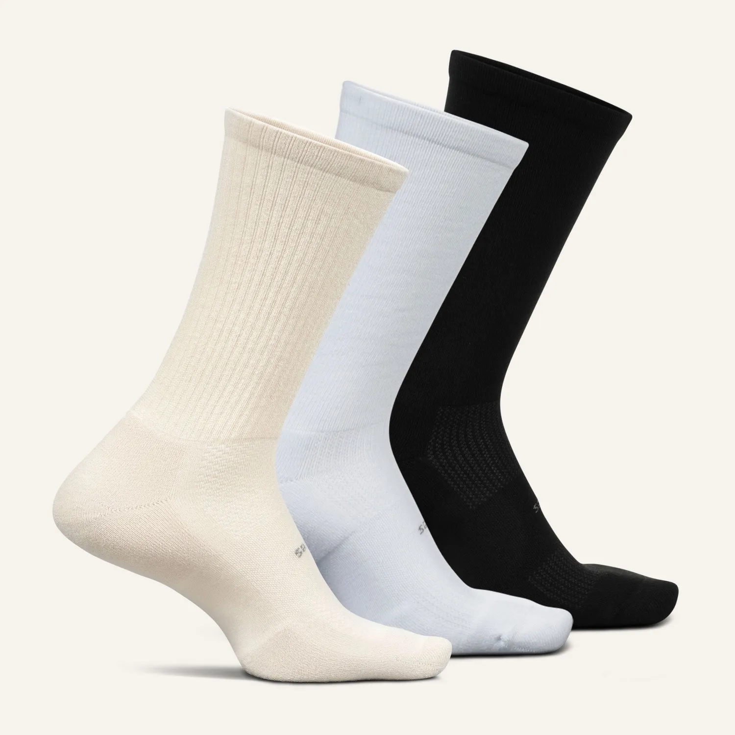 Feetures High Performance Max Cushion Crew sokker 3-pack Almond Basic