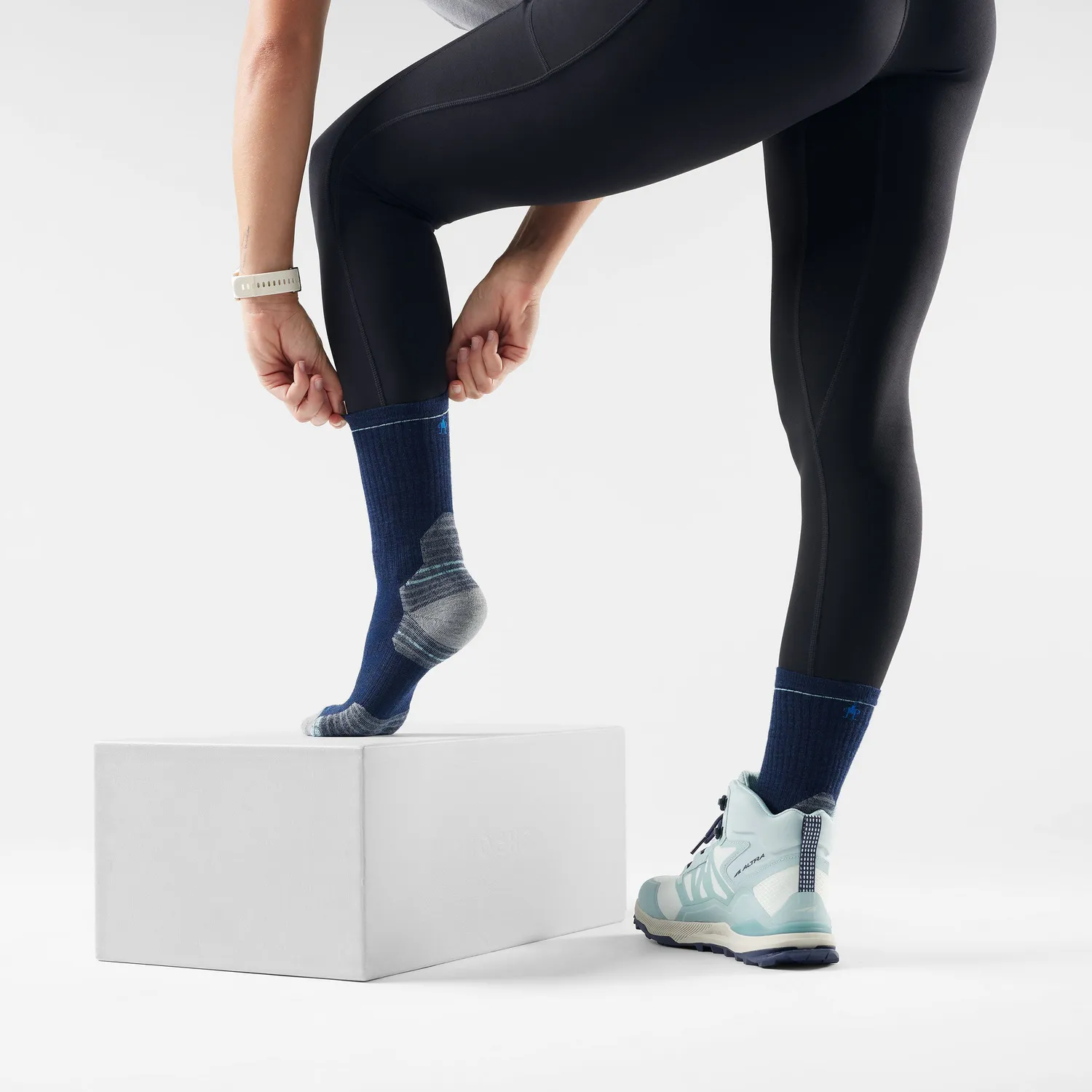 Smartwool Hike Mid Crew tursokker Deep Navy merinoull