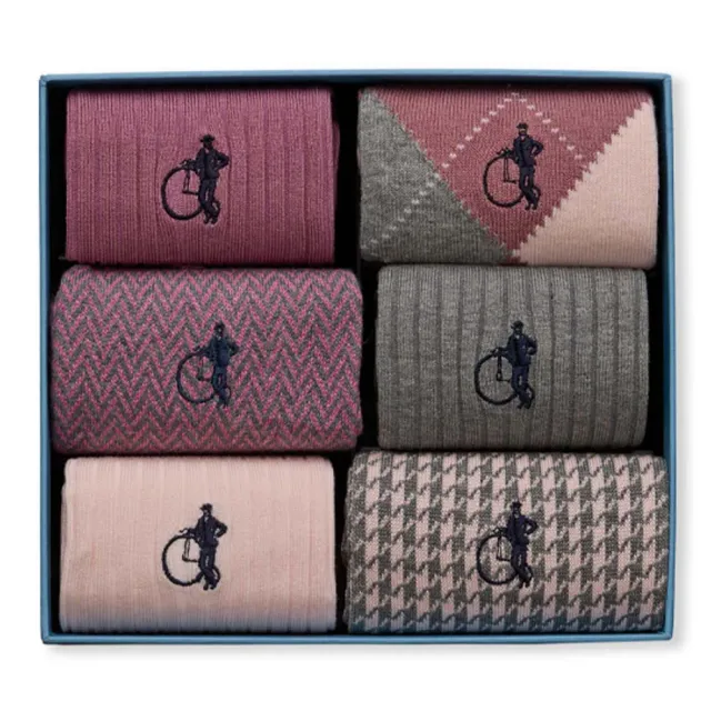 London Sock Company Dash of Class Stone Rose sokker 6-pack