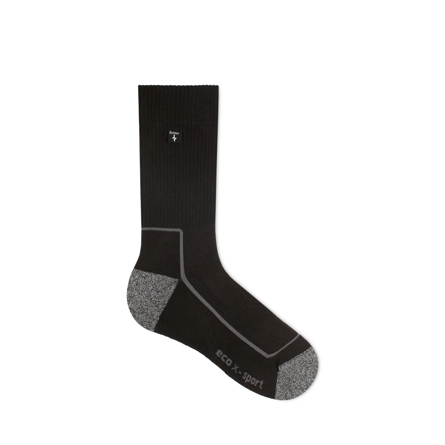 Rohner Eco X-Sport sportssokker svart 36-38 resirkulert bomull