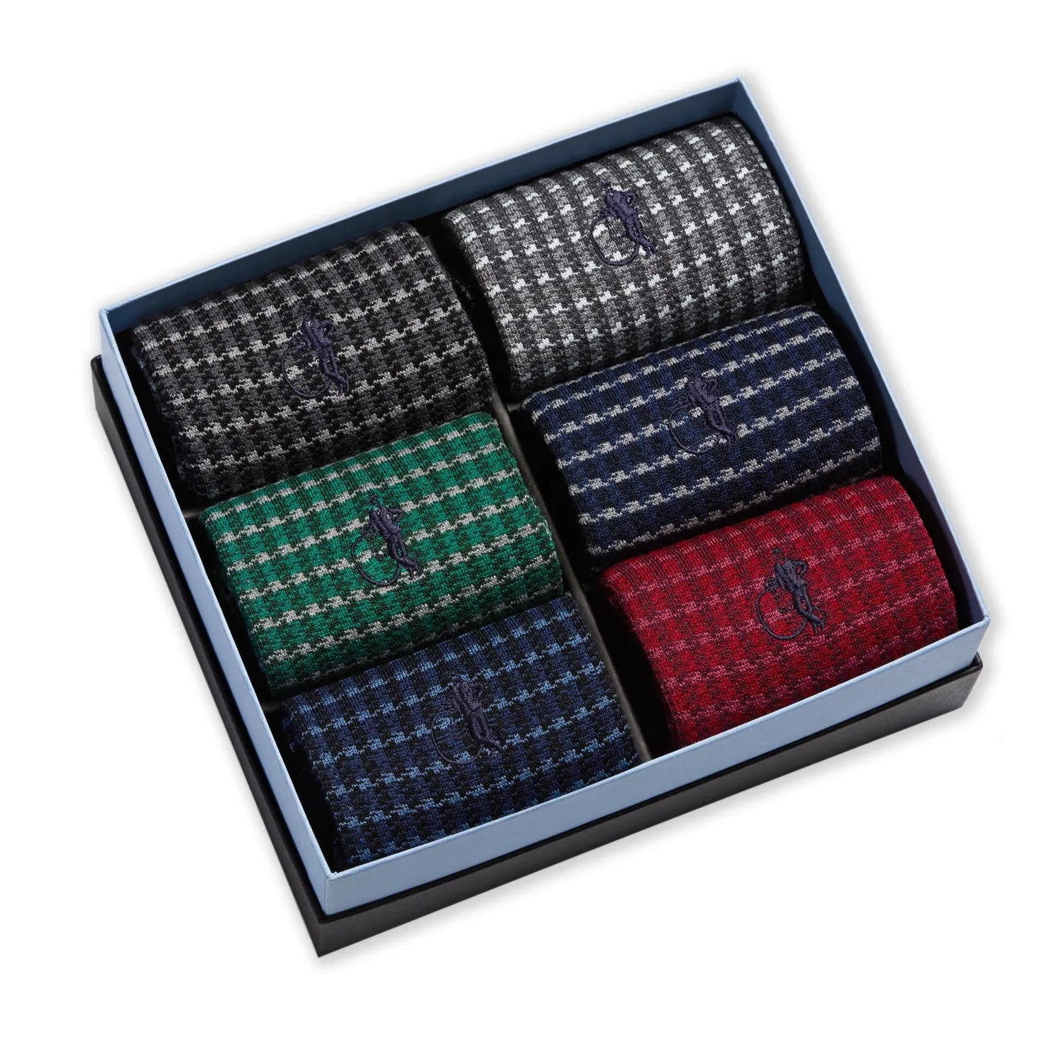 London Sock Company Shaken & Stirred sokker 6-pk houndstooth