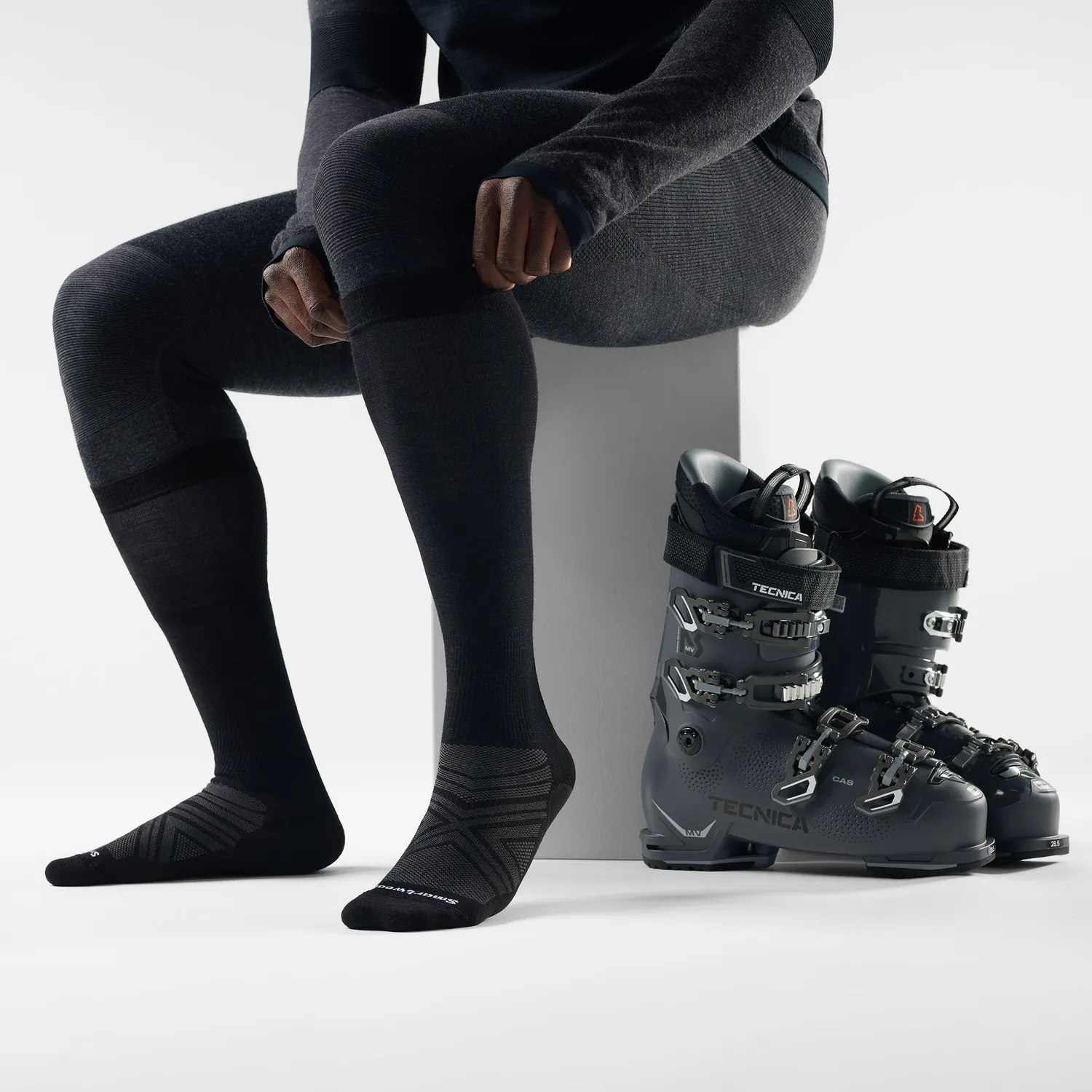 Smartwool Ski Zero Cushion skisokker sort tynne