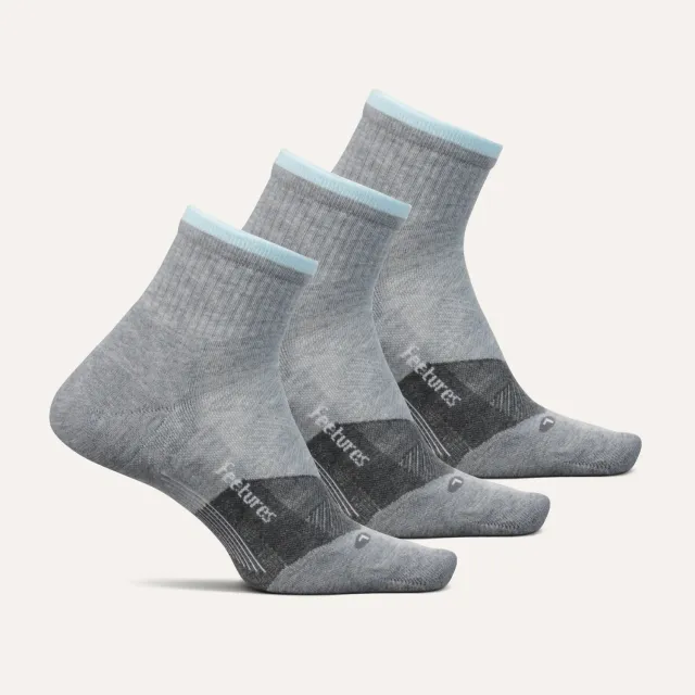 Feetures Trail Max Cushion Quarter sokker 3-pakk grå