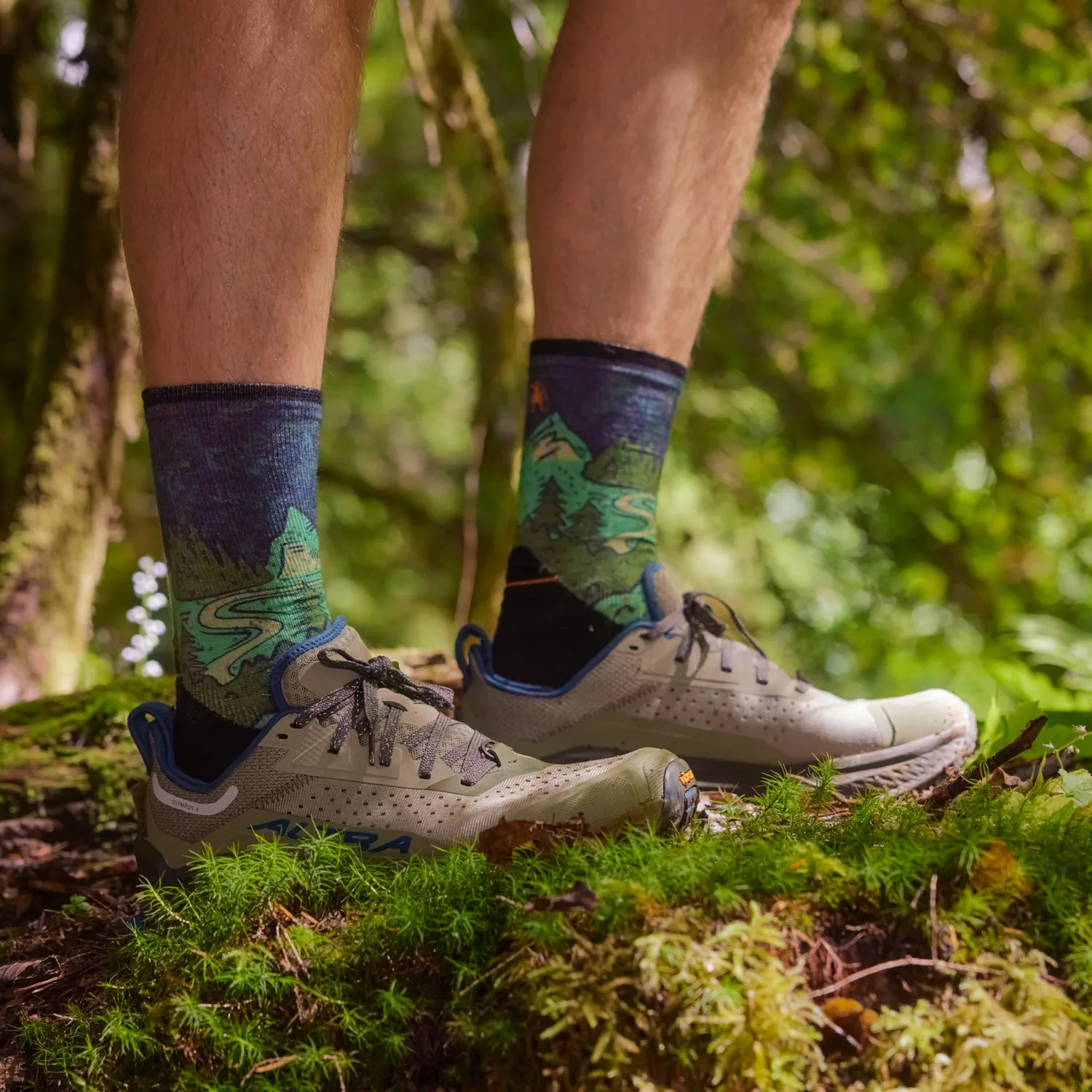 Smartwool Trail Run Neature løpesokker blå crew ull