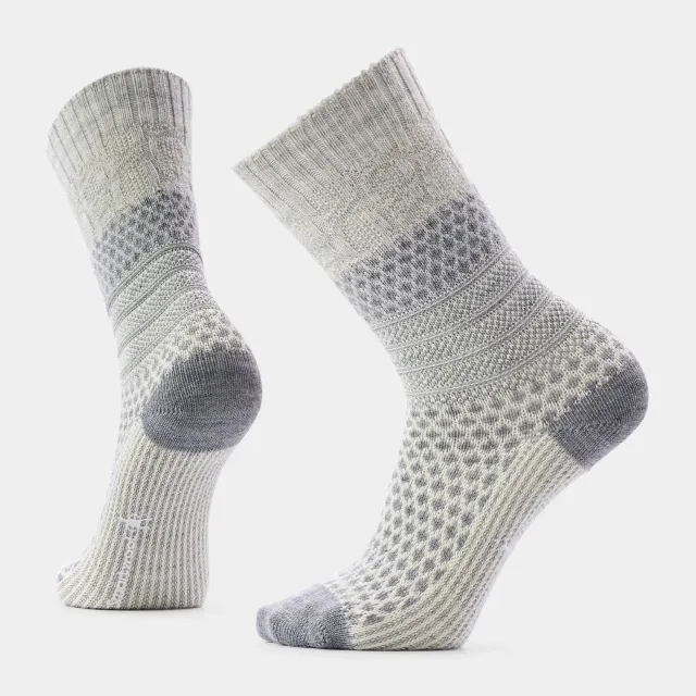 Smartwool Everyday Cozy Popcorn Cable Crew sokker lysegrå ull
