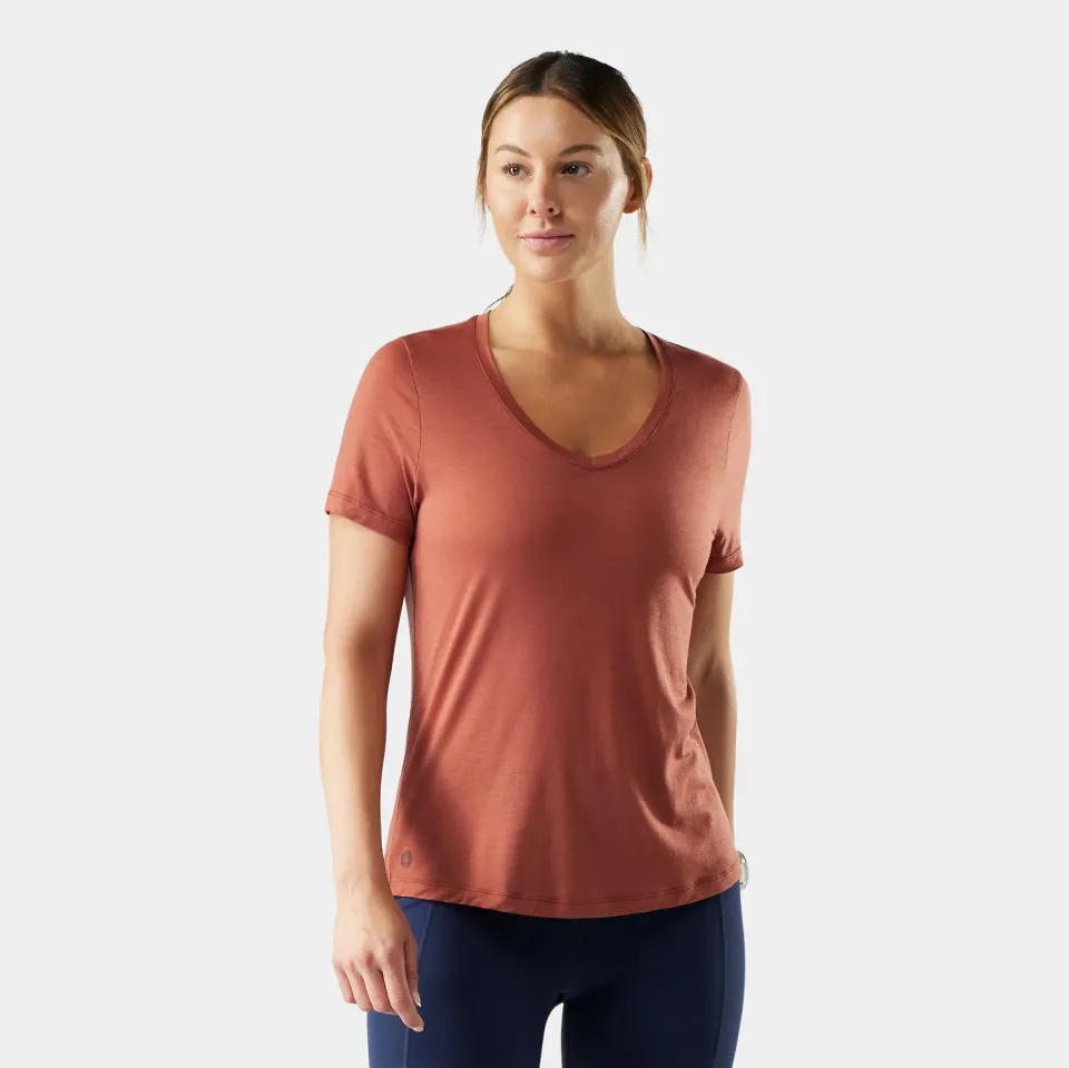 Smartwool Active Ultralite dame t-skjorte burnt sienna lett