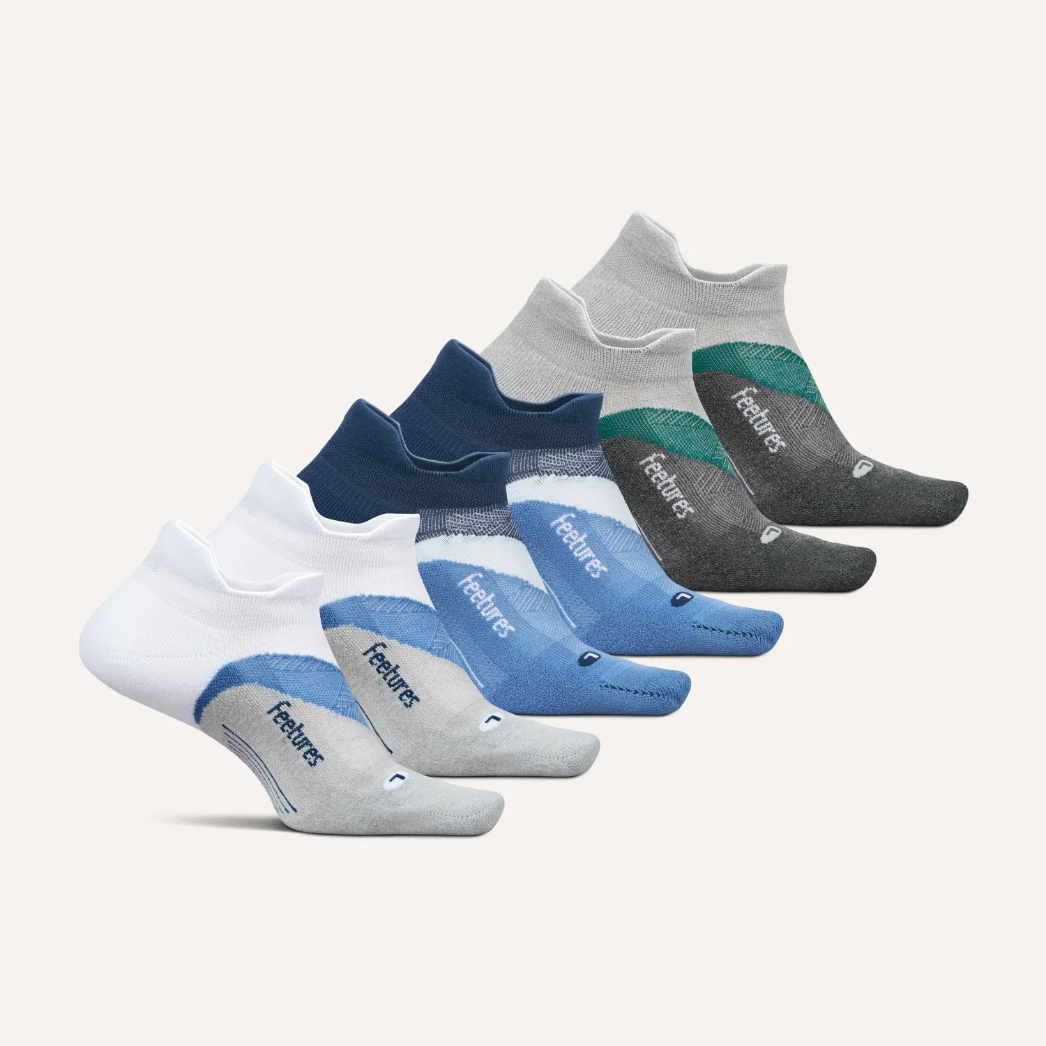Feetures Elite Light Cushion Tab sokker 6-pk lave
