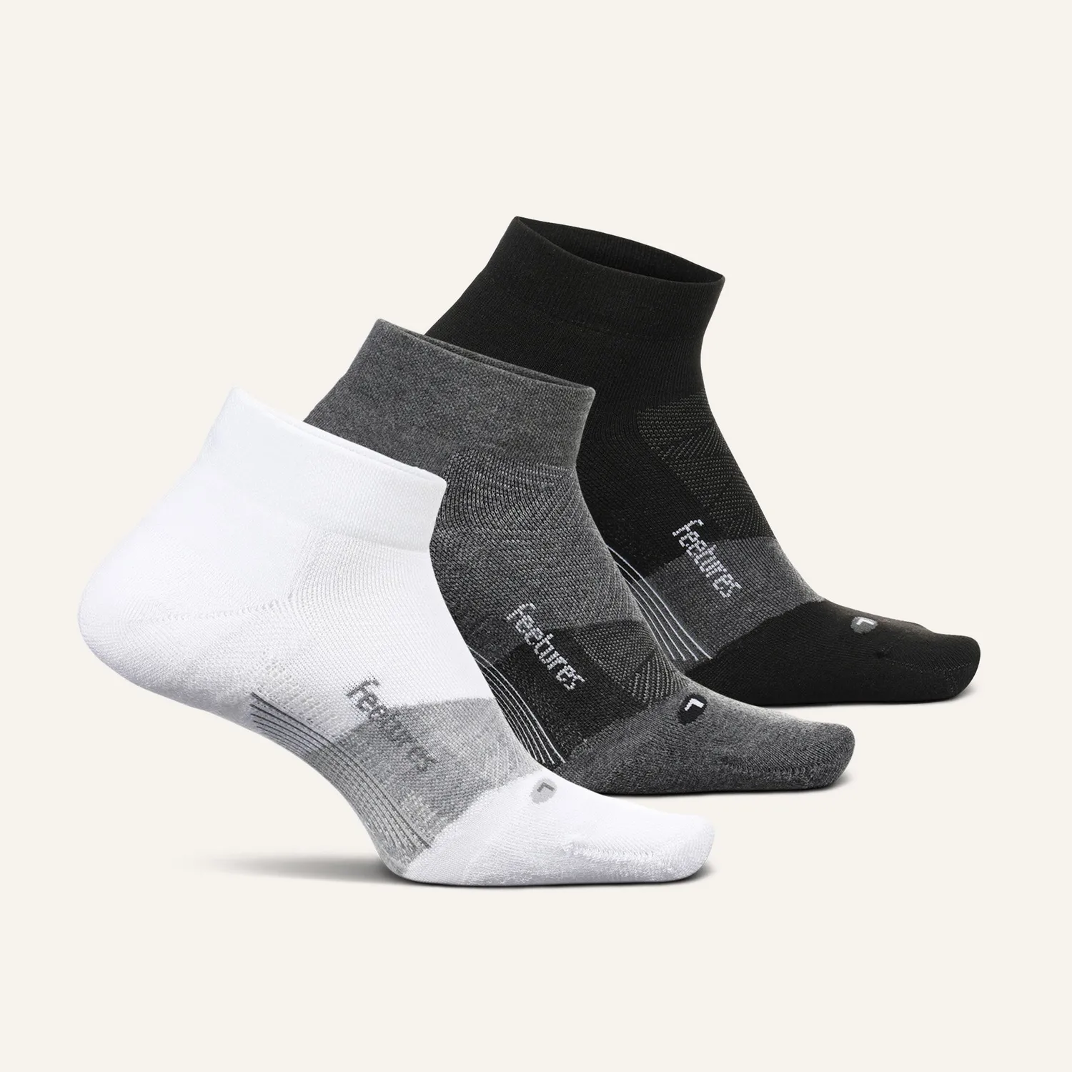 Feetures Elite Golf Max Cushion Low Cut sokker hvit 3 par