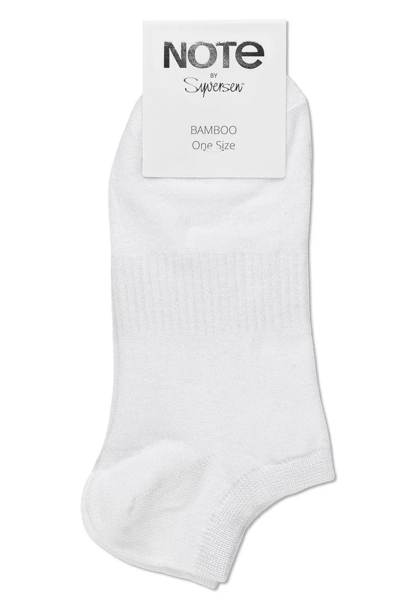 Note By Syversen Woman Bamboo sneakersokk hvit pustende