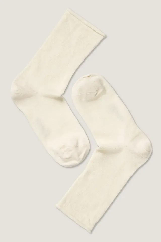 Note By Syversen Wool Roll Top sokker offwhite 36-41