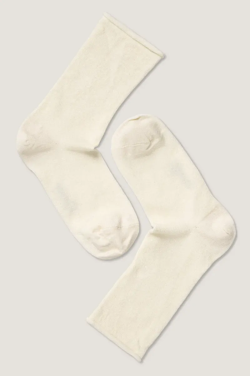 Note By Syversen Wool Roll Top sokker offwhite 36-41