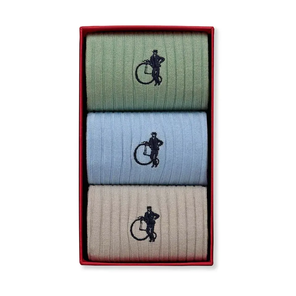 London Sock Company Quiet Pastels sokker pastell 3-par gaveeske