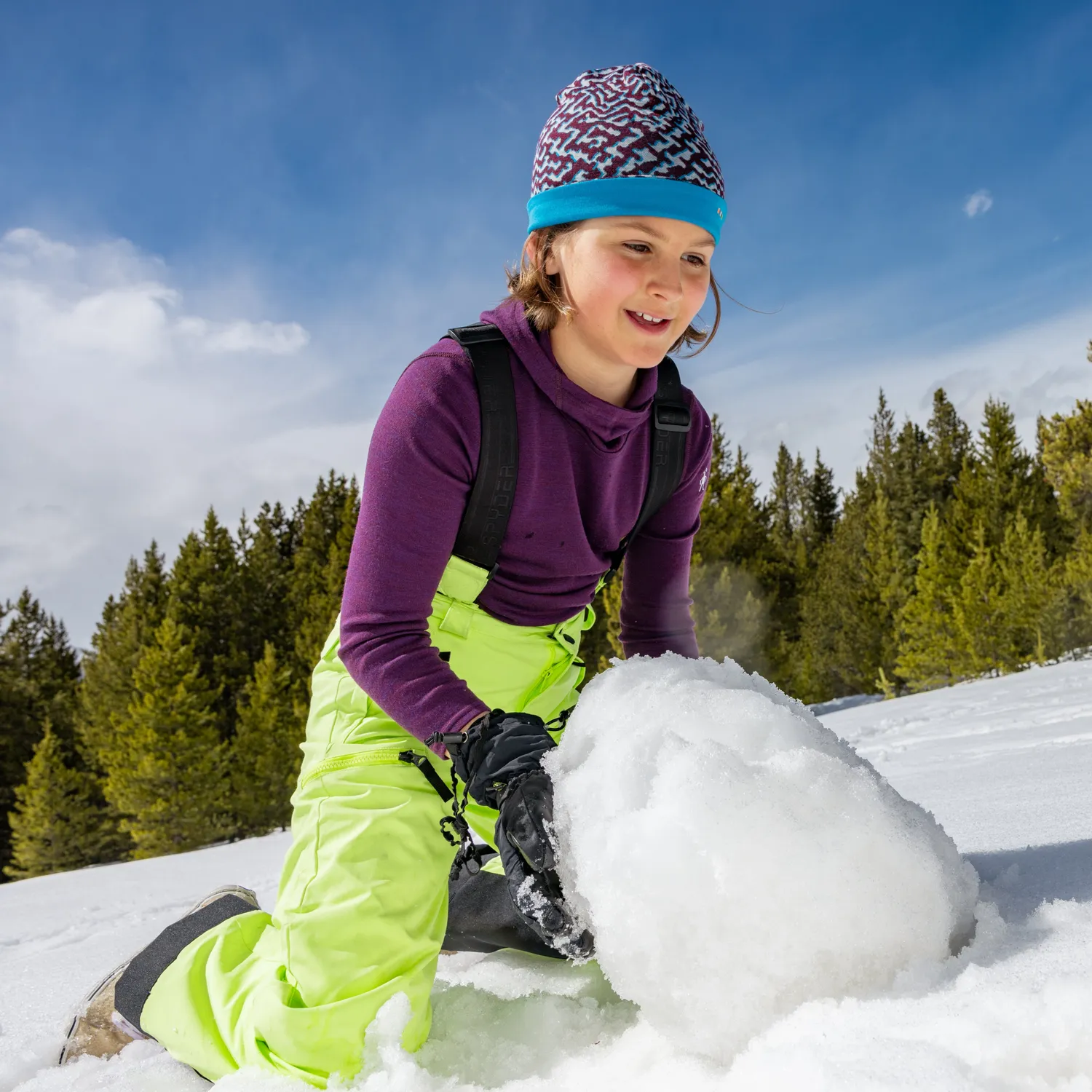 Smartwool Thermal Merino barnelue lilla reversibel SM