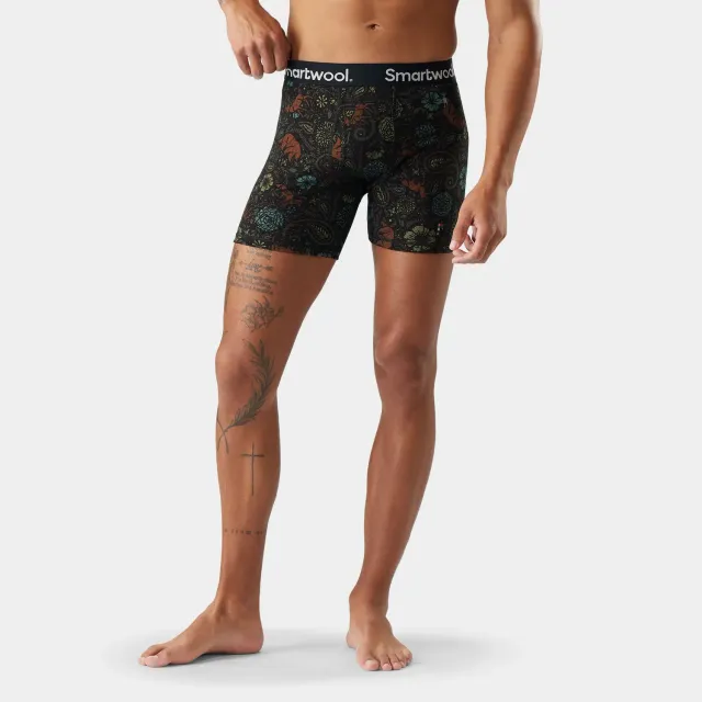 Smartwool Merino Print Boxer Brief boxershorts Black Paisley