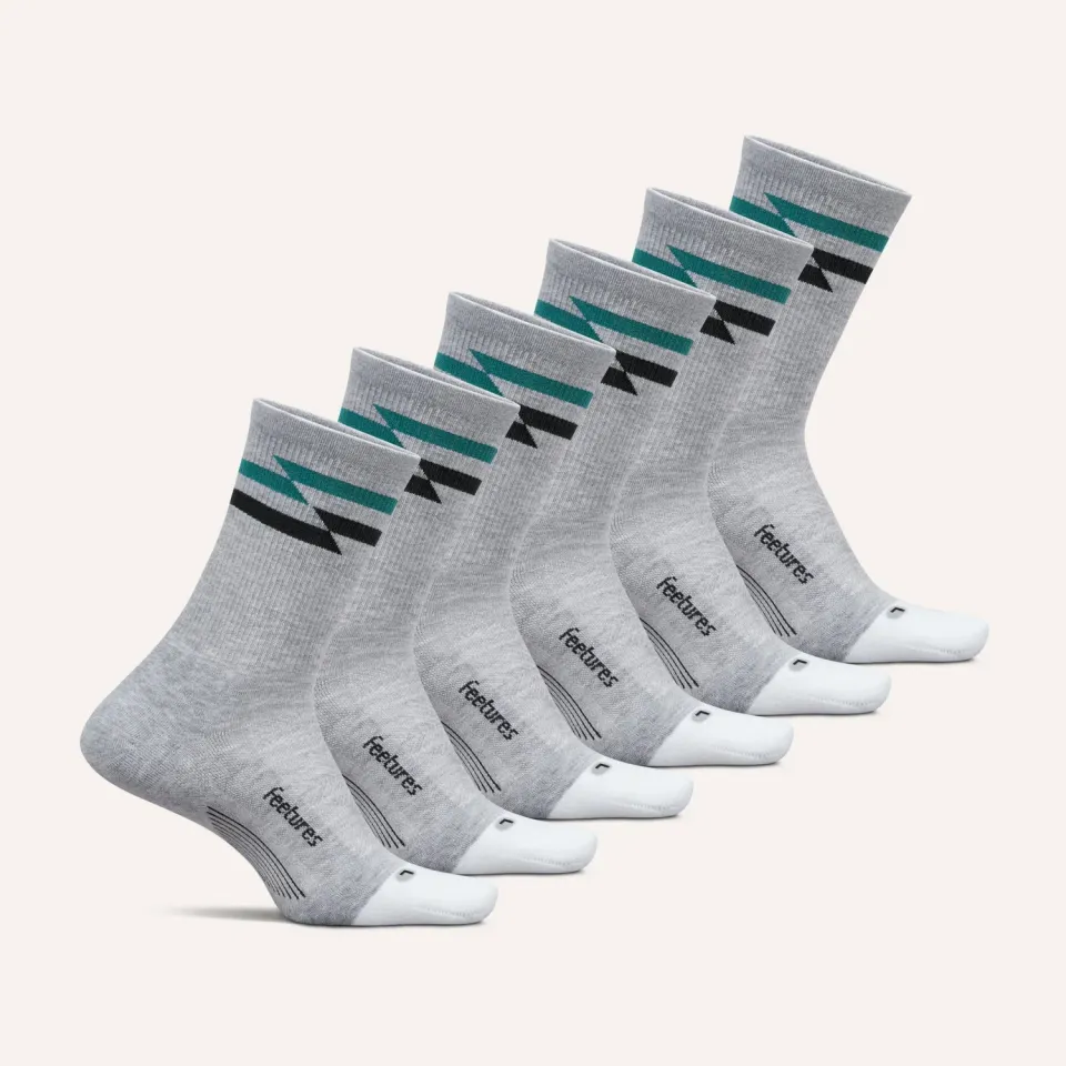 Feetures Elite Max Cushion Mini Crew treningssokk White Mix 6-pk